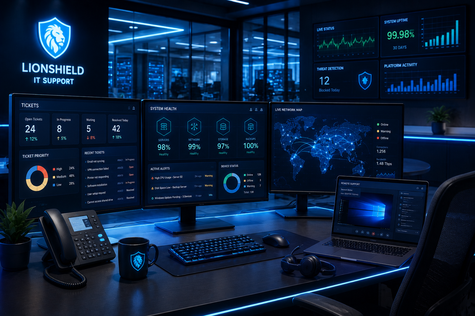 IT help desk and remote support center